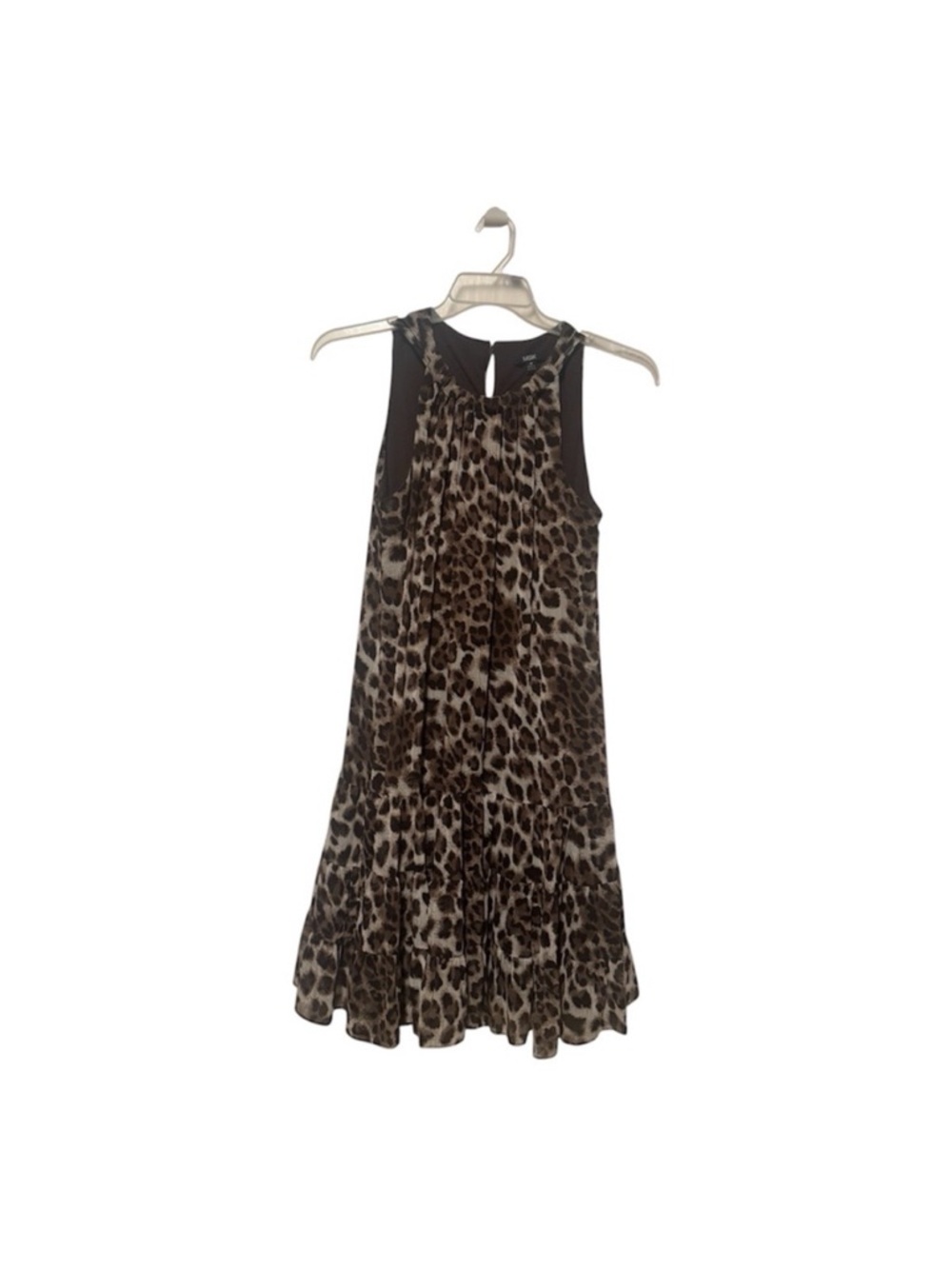 MSK Leopard Print Maxi Dress in Brown and Black Size 10